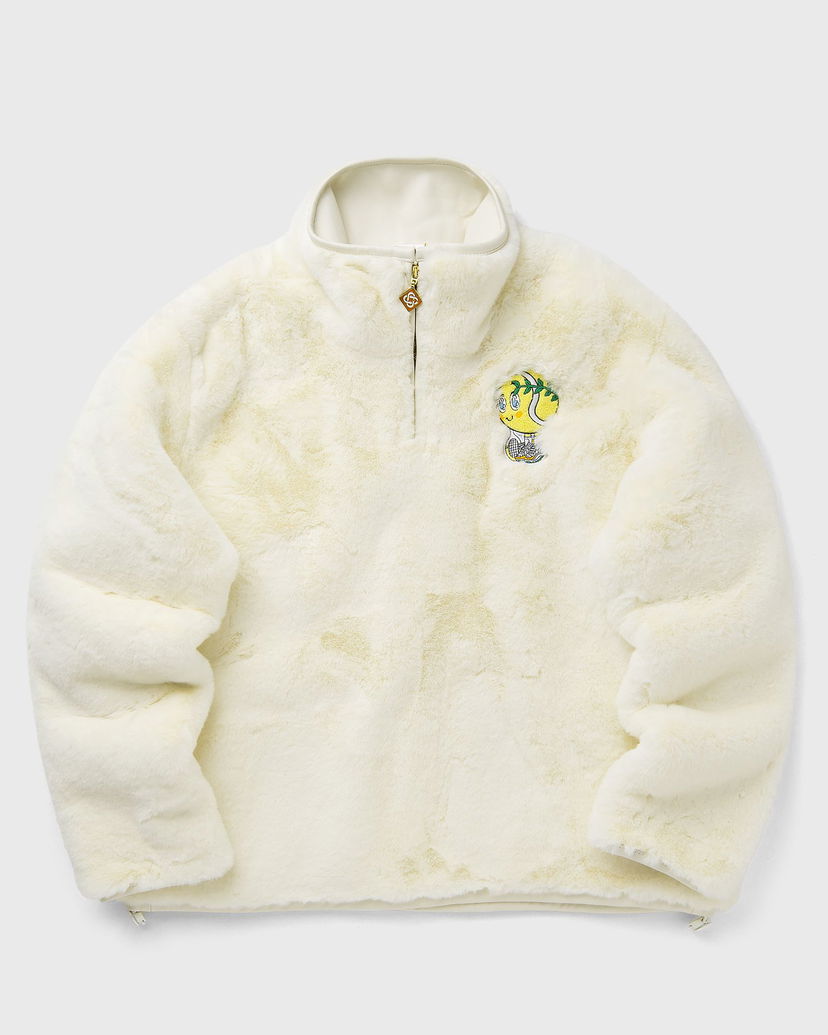 Takki Casablanca Faux Fur Half-Zip Jacket Valkoinen | M-AW25-OT-228-01