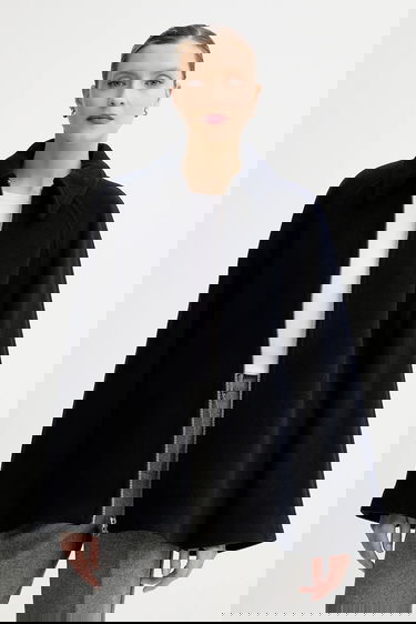 Takki Samsoe Samsoe ALMA Wool Cape Jacket Tummansininen | F23300184, 0