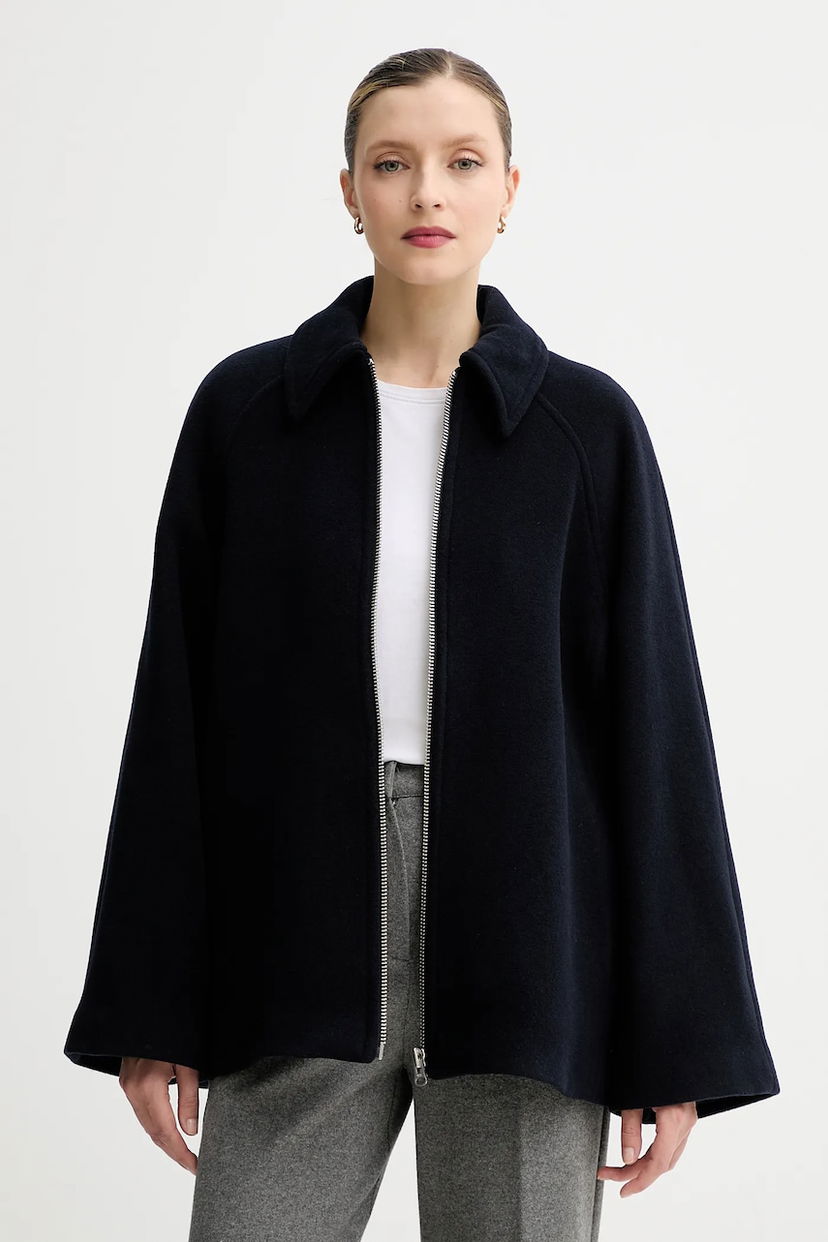 Takki Samsoe Samsoe ALMA Wool Cape Jacket Tummansininen | F23300184