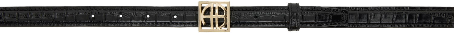 Vyöt Anine Bing ANINE BING Monogram Embossed Croc Belt Musta | A-12-10461-BLK1, 0
