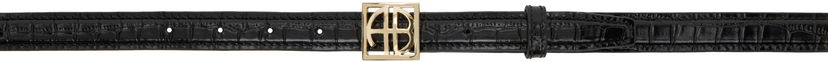 Vyöt Anine Bing ANINE BING Monogram Embossed Croc Belt Musta | A-12-10461-BLK1