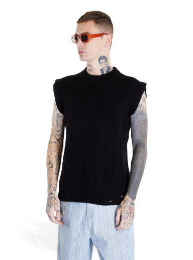 Liivi Han Kjøbenhavn Wool Long Knitted Vest Musta | M-131767-001