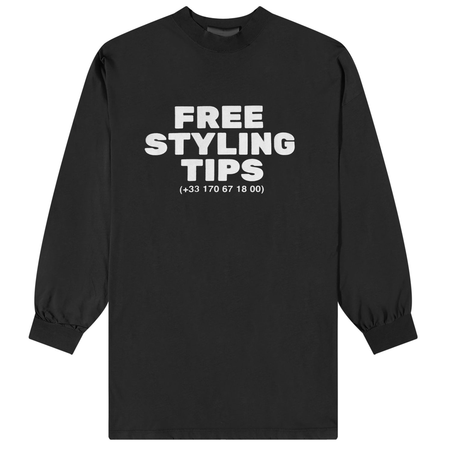 T-paita Balenciaga Free Styling Tips Tee Musta | 739027-TOVG2-9034, 0