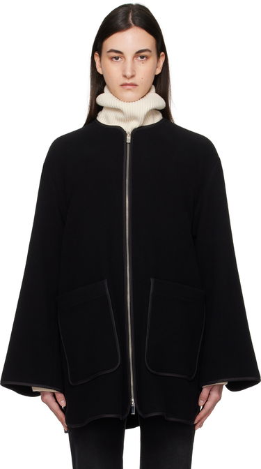 Takit TOTEME TOTEME Felted Wool Zip-Up Jacket Musta | 251-WRO4262-FB0039, 0