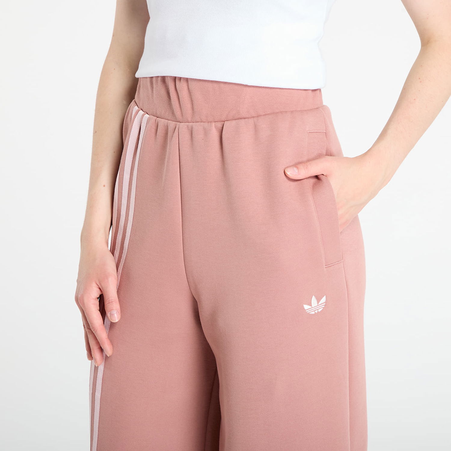 Housut adidas Performance Off Placed 3-Stripes Wide Leg Pants Vaaleanpunainen | JW3621, 1