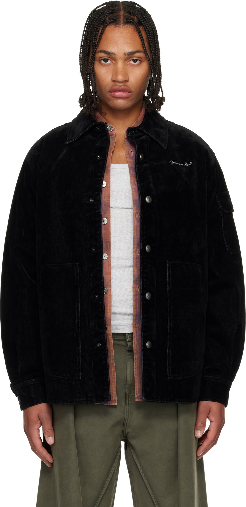 Paita Andersson Bell Andersson Bell Padded Velvet Denim Shirt Musta | atb1374m