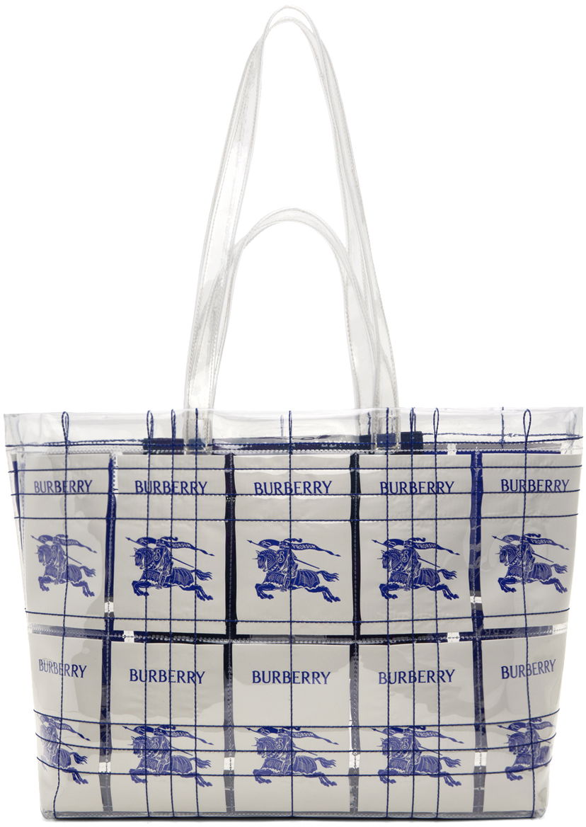 Kangaskassi Burberry EKD Label Tote Bag Tummansininen | 8079639