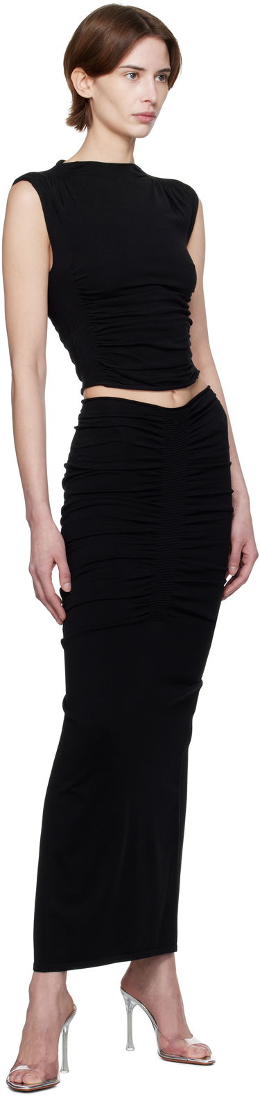 Hame Alexander Wang Alexander Wang Ruched Maxi Skirt Musta | 1KC1255095, 3