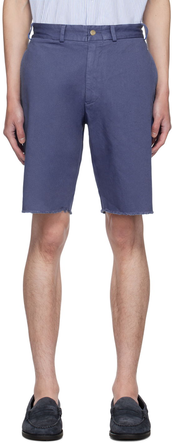Shortsit BEAMS Beams Plus Plain Front Shorts Sininen | 3825-0070-791