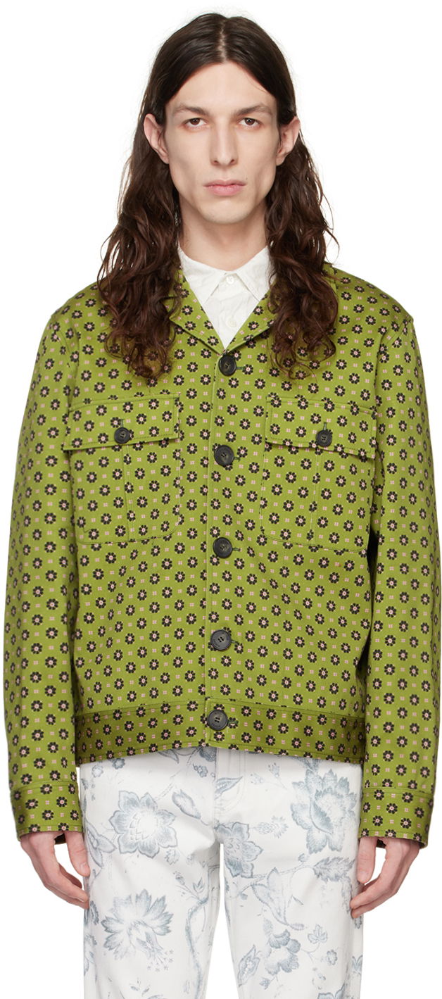 Takki Erdem Erdem Graham Floral Print Jacket Vihreä | MS23_712MMFOG GRAHAM