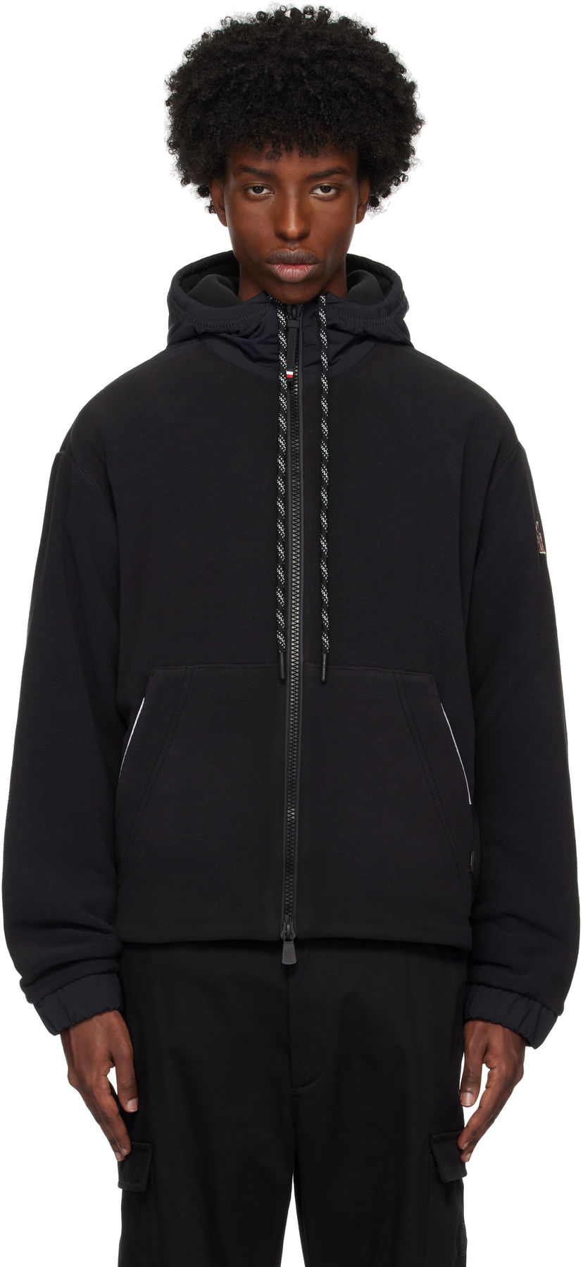 Bomber-takki Moncler Fleece Jacket Musta | J20978G0000189AK8