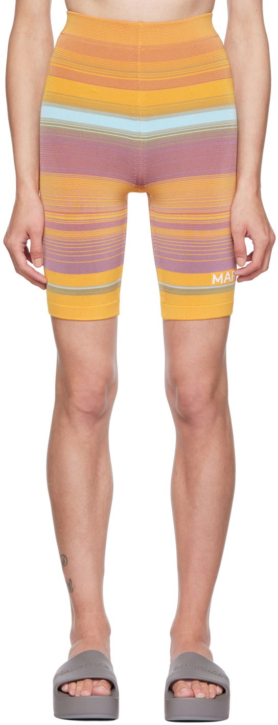 Shortsit Marc Jacobs Marc Jacobs 'The Sport' Striped Bike Shorts Oranssi | N426J02PF22