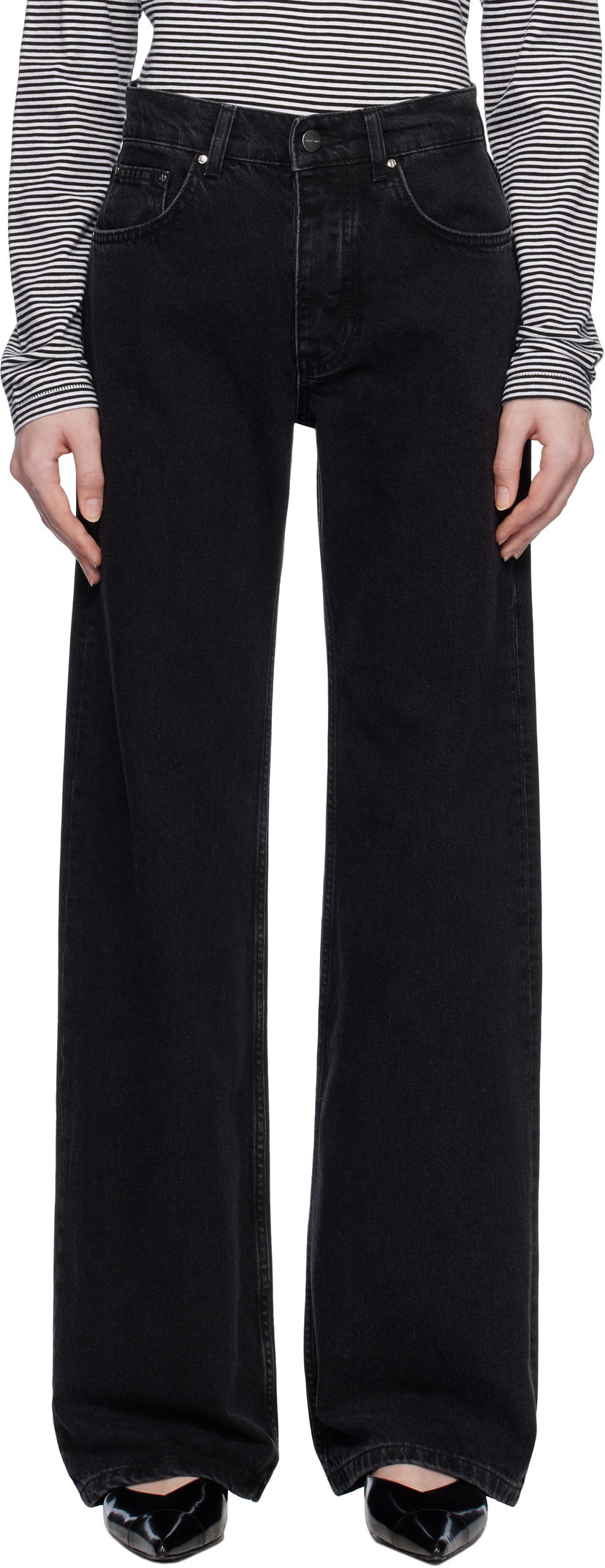 Jeans Anine Bing Hugh Black Denim Jeans Musta | A-06-1134-009