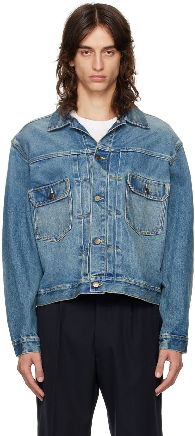 Takki Maison Margiela Faded Denim Jacket Sininen | S50AM0628 S30561