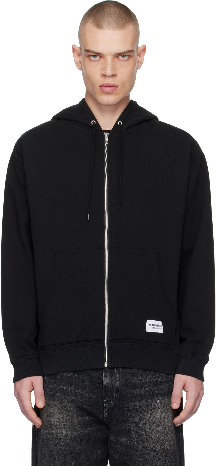 Huppari Neighborhood Classic Sweat Zip Hoodie Musta | 242FPNH-CSM05