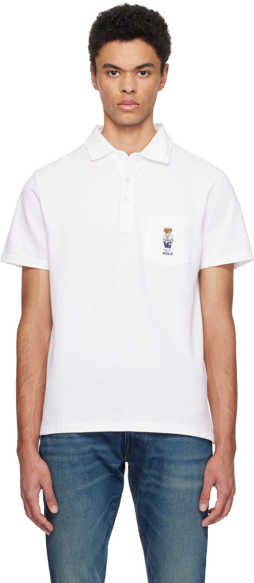 Poolopaita Polo by Ralph Lauren Polo Ralph Lauren Classic Fit Polo Bear Mesh Polo Valkoinen | 710963818001