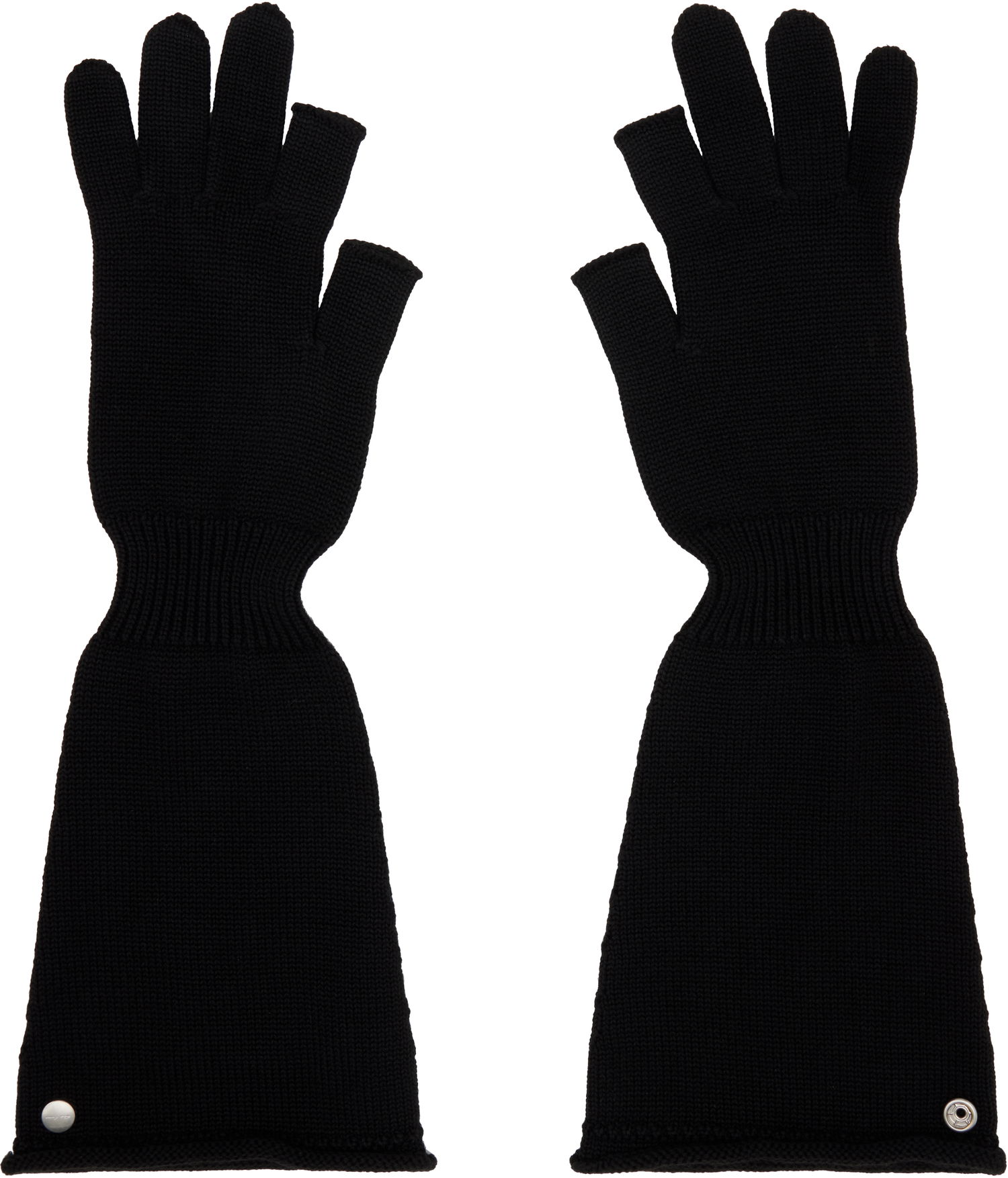 Käsineet Rick Owens Rick Owens Sphinx Long Fingerless Gloves Musta | RU02E1489 M, 0