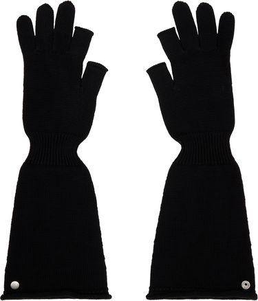 Käsineet Rick Owens Rick Owens Sphinx Long Fingerless Gloves Musta | RU02E1489 M, 0