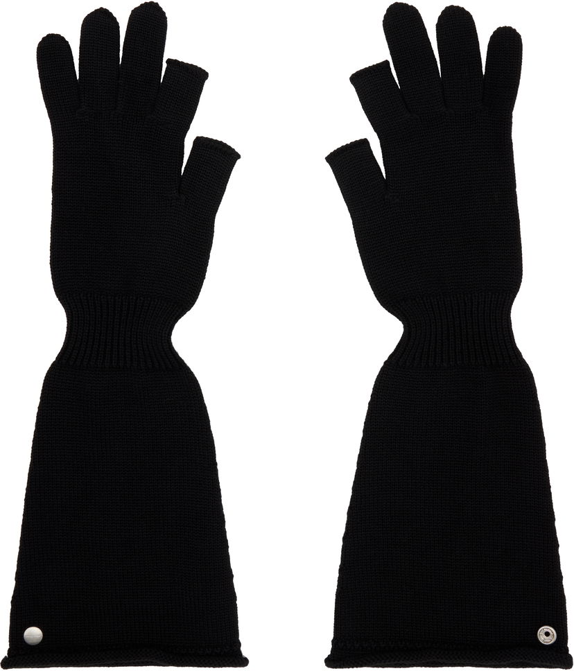 Käsineet Rick Owens Rick Owens Sphinx Long Fingerless Gloves Musta | RU02E1489 M