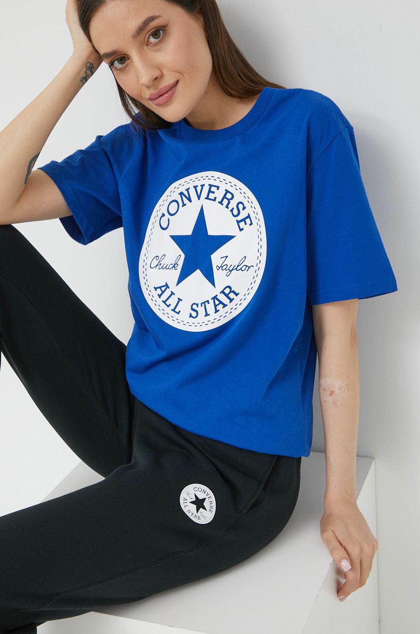 T-paita Converse T-Shirt with Logo Print Sininen | 10023854.A02, 0