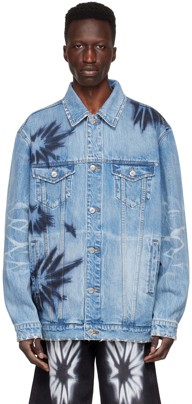 Takki We11done We11done Tie-Dye Denim Jacket Sininen | WD-DJ1-22-356-U-BL