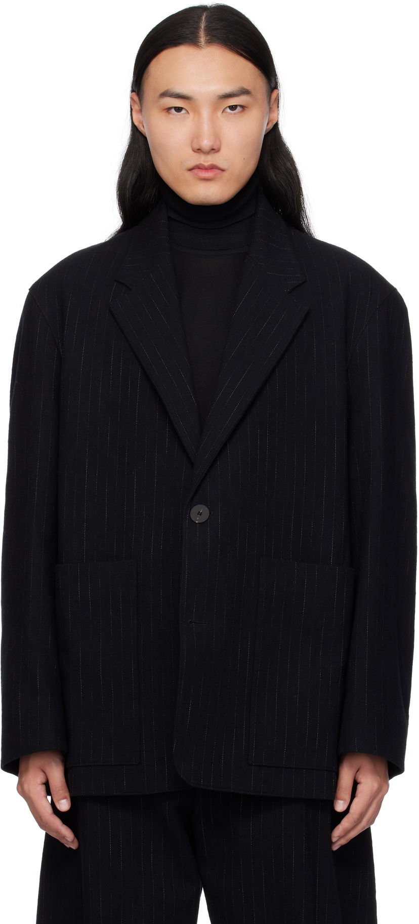 Takki Studio Nicholson Studio Nicholson Conde Pinstripe Blazer Musta | CONDE SNM - 1251