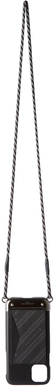 Käsilaukku Givenchy Leather iPhone 11 Case with Lanyard Musta | BK605WK0Z0