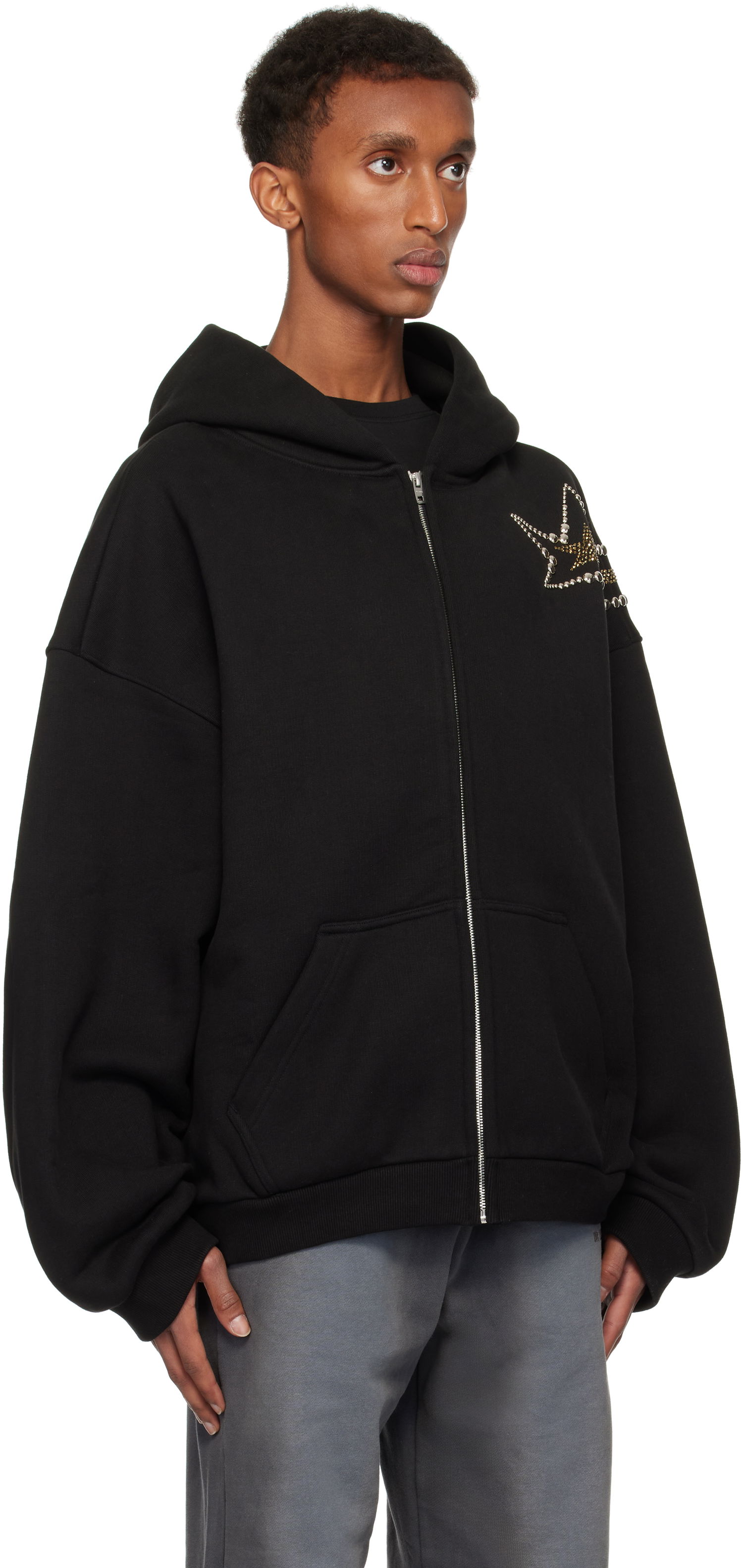 Huppari We11done We11done Meteor Zip Hoodie Musta | WD-TJ3-24-864-U-BK, 1