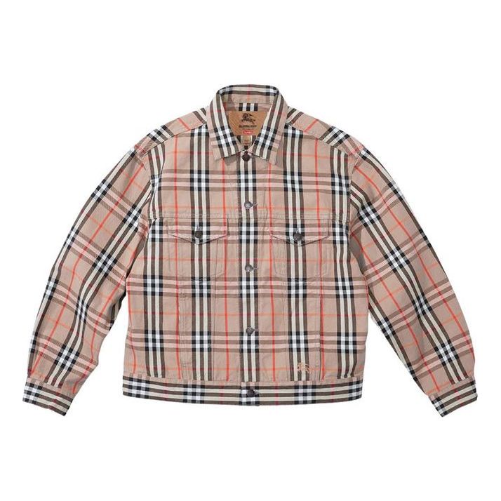 Takki Supreme Denim Trucker Jacket by Supreme x Burberry Beige | SUP-SS22-128