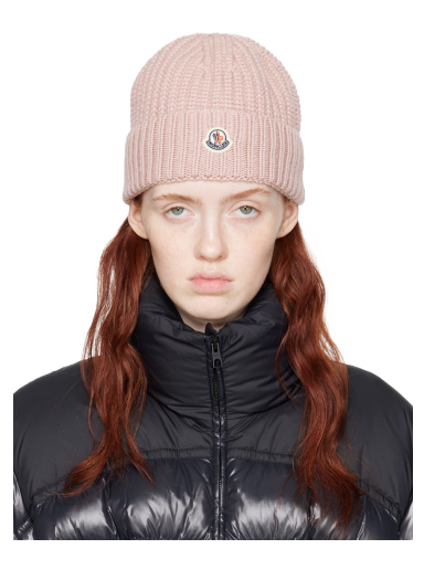 Pipo Moncler Patch Beanie Vaaleanpunainen | I20933B00048M1131