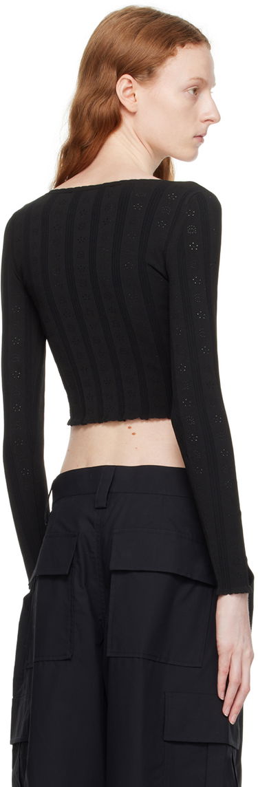 Villapaita Alexander Wang Alexander Wang.t Hardware Long Sleeve Cropped Top Musta | 4KC3231021, 2
