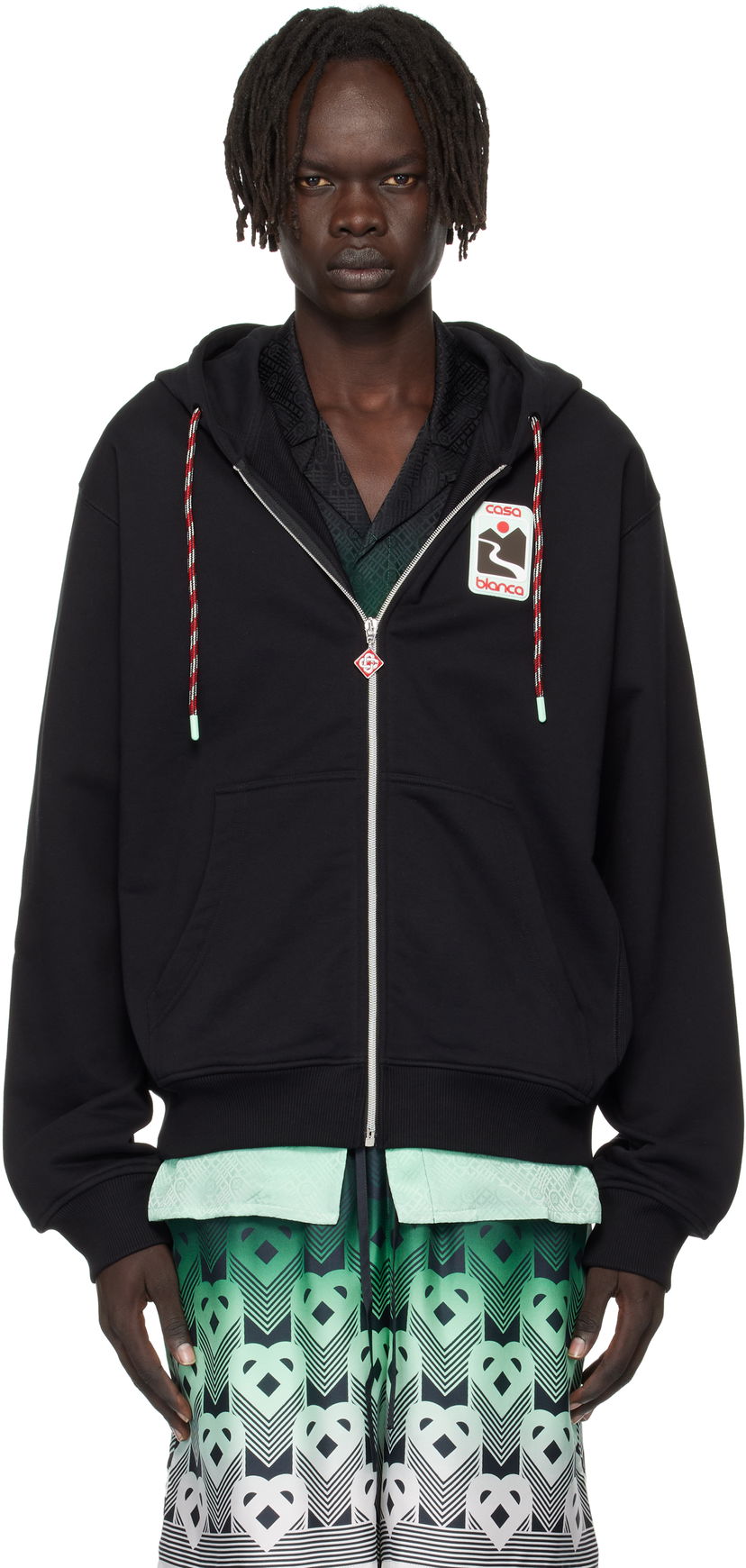 Huppari Casablanca Casablanca Sunset Valley Zip Hoodie Musta | U-MPF25-JTP-150-01