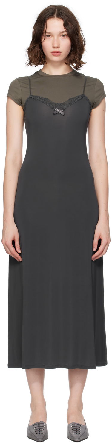 Mekko Acne Studios Acne Studios Layered Jersey Midi Dress Harmaa | A20796-, 0