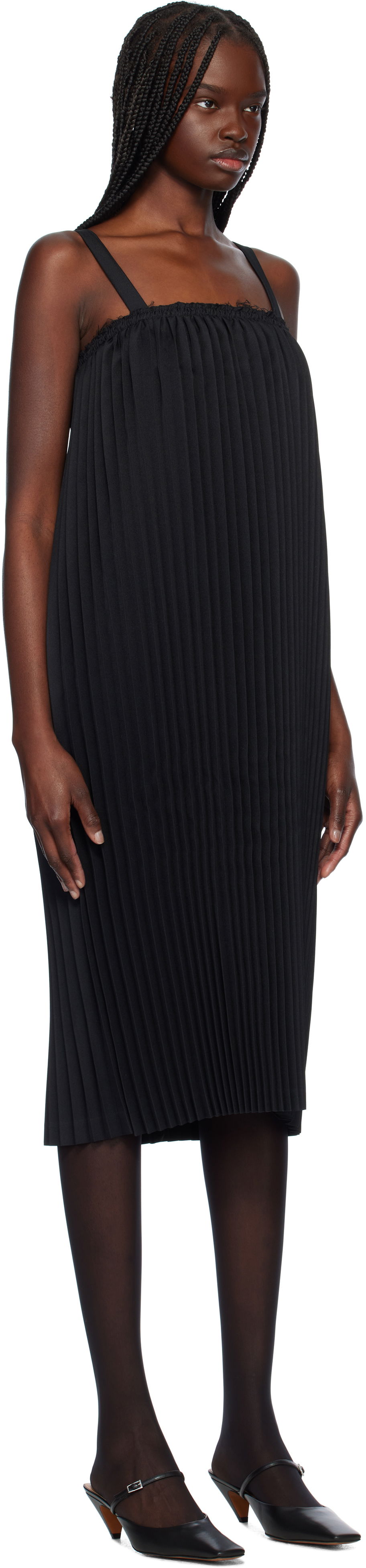 Mekko Comme des Garçons Comme des Garçons Gabardine Midi Dress Musta | RO-A003-S25, 1