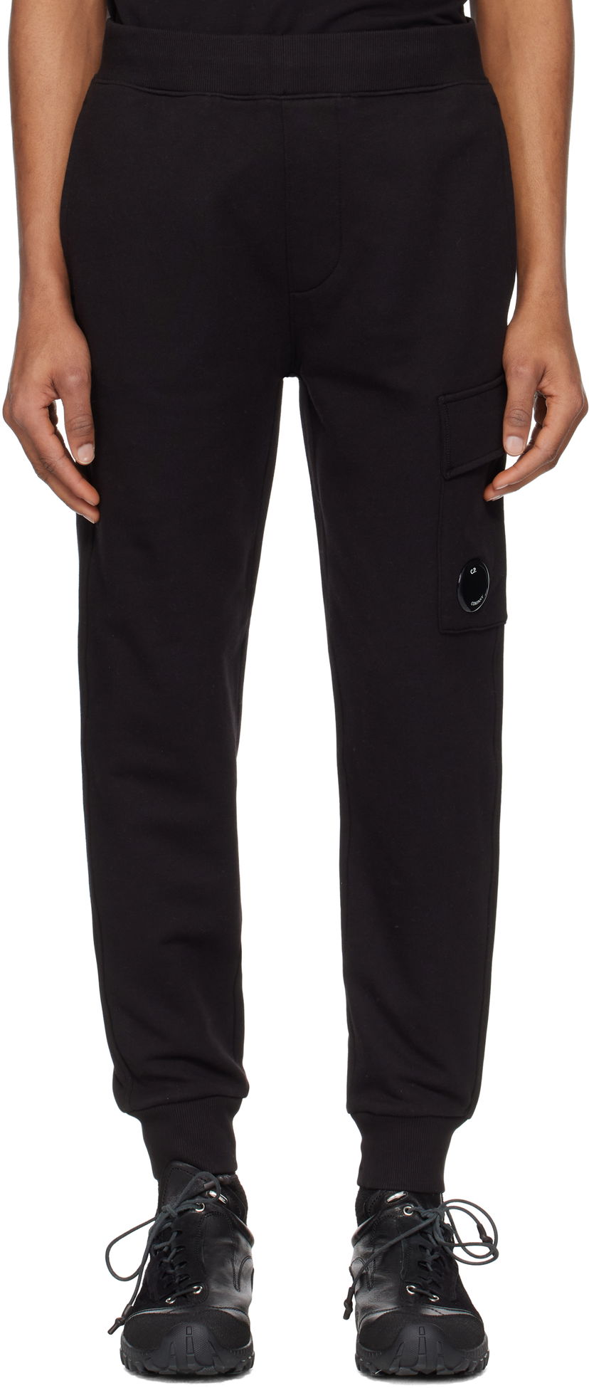Verryttelyhousut C.P. Company C.P. Company Diagonal Raised Fleece Lens Sweatpants Musta | 18CMSP017A-005086W