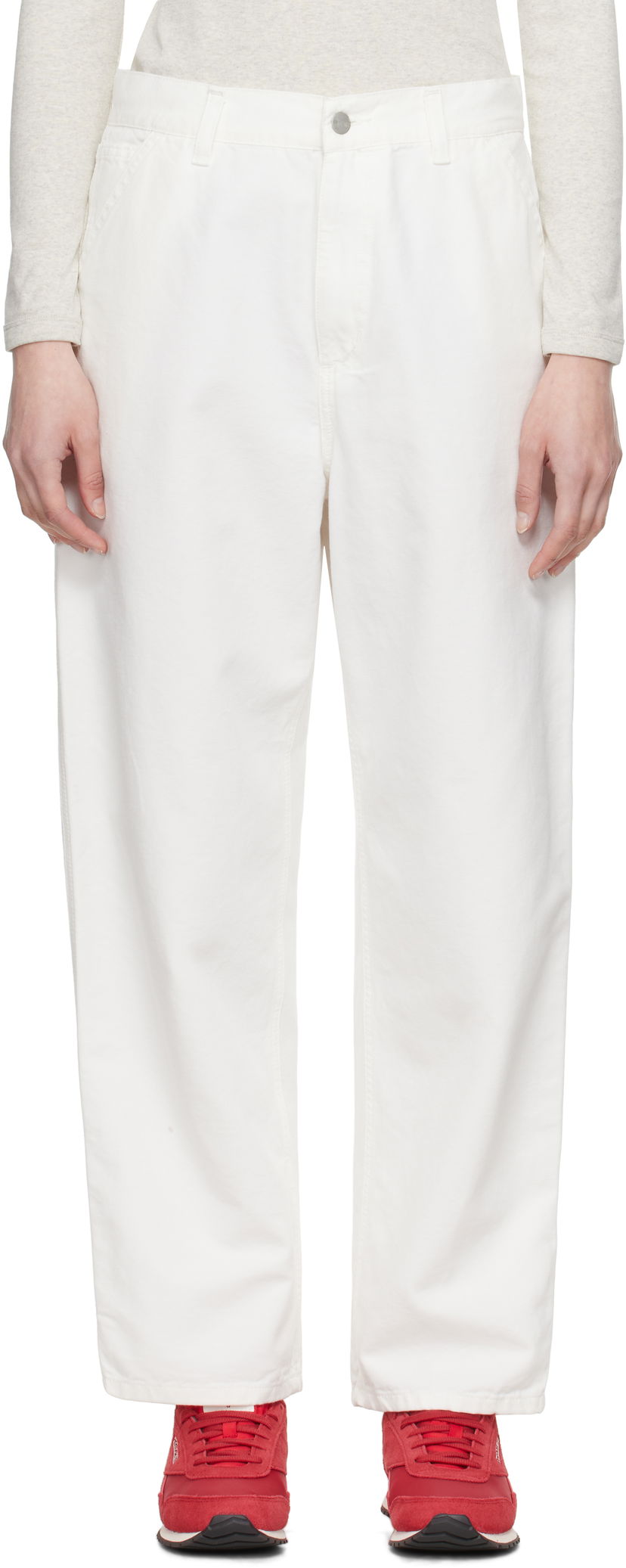 Housut Carhartt WIP Carhartt WIP Brandon Single Knee Trousers Valkoinen | I034880 D602
