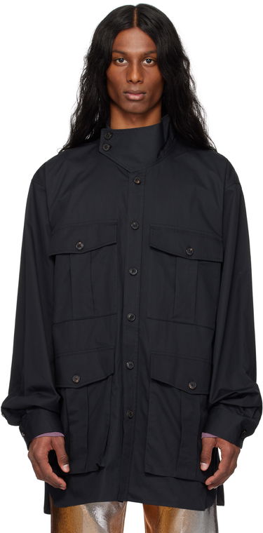 Paita Dries Van Noten Dries Van Noten Twill Overshirt Musta | 251-020731-1147, 0