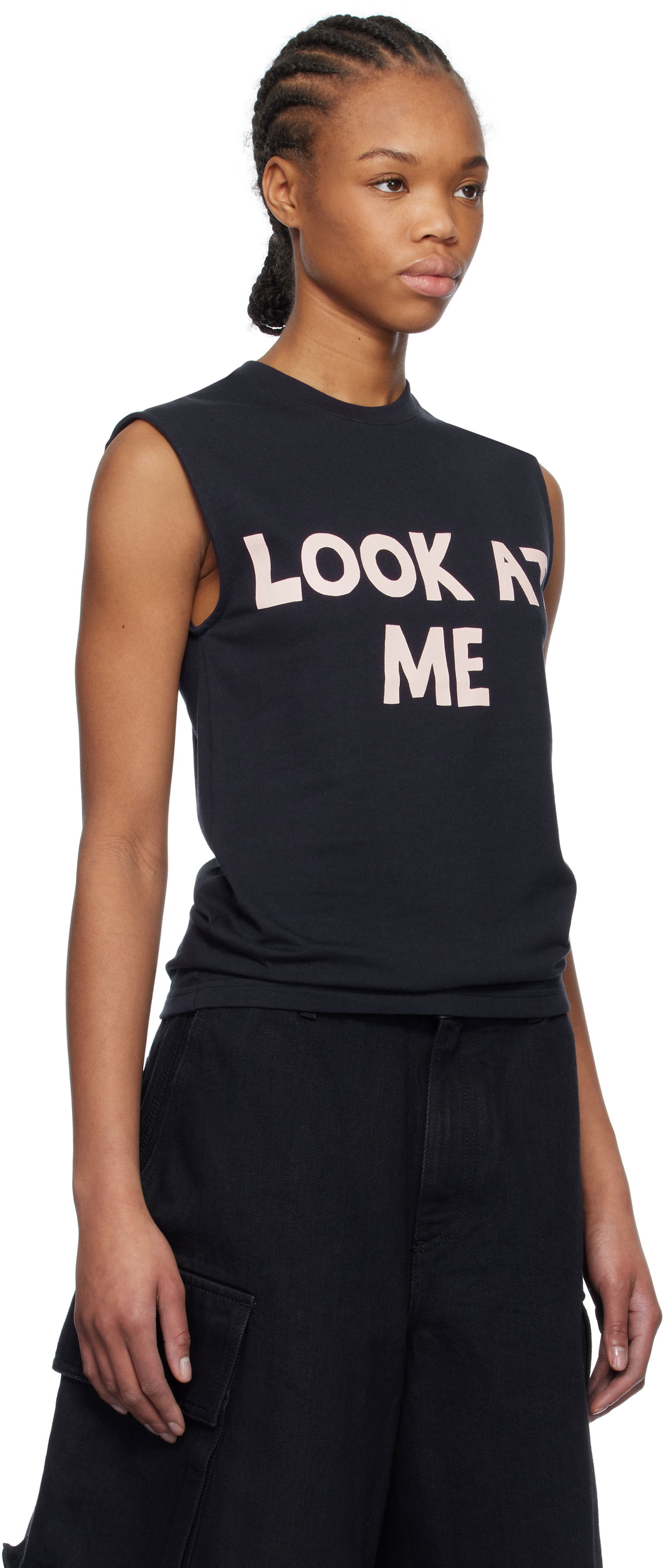 Tankkitoppi JW Anderson JW Anderson 'Look At Me' Printed Tank Top Musta | JO0264-PG1510, 1