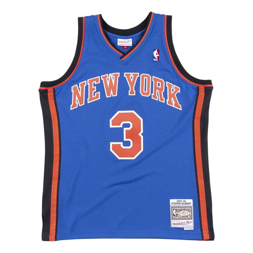 Jersey Mitchell & Ness NBA New York Knicks 2005-06 Swingman Jersey 'Stephon Marbury 3' Sininen | SMJYGS18443-NYKROYA05SMB