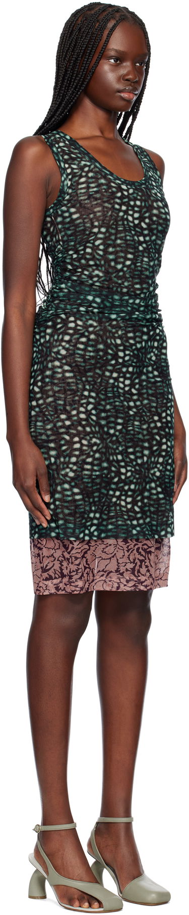 Mekko Dries Van Noten Dries Van Noten Printed Midi Dress Vihreä | 251-011163-1619, 1