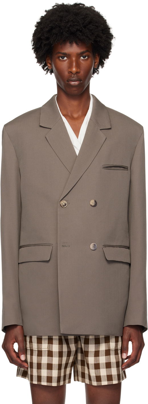 Takit Nanushka Taupe Wool Blazer Harmaa | NM24PFJK00593