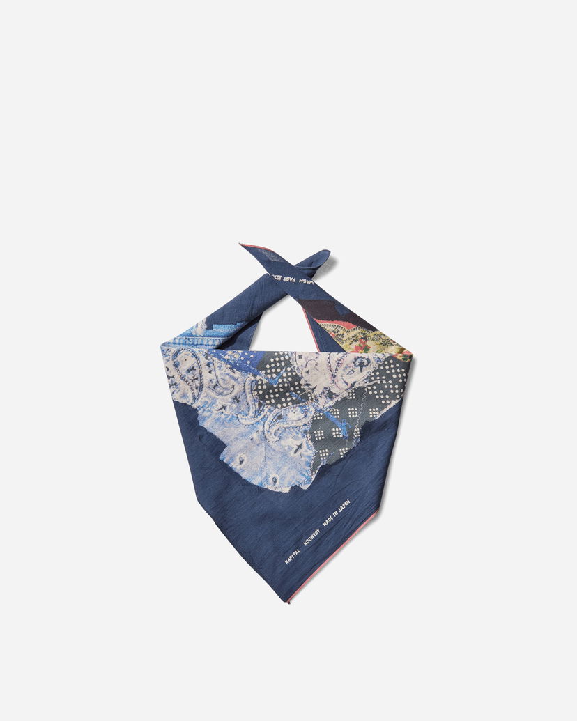 Huivi KAPITAL Fastcolor Selvedge Boro Bandana Monivärinen | EK-1818BA NAVY