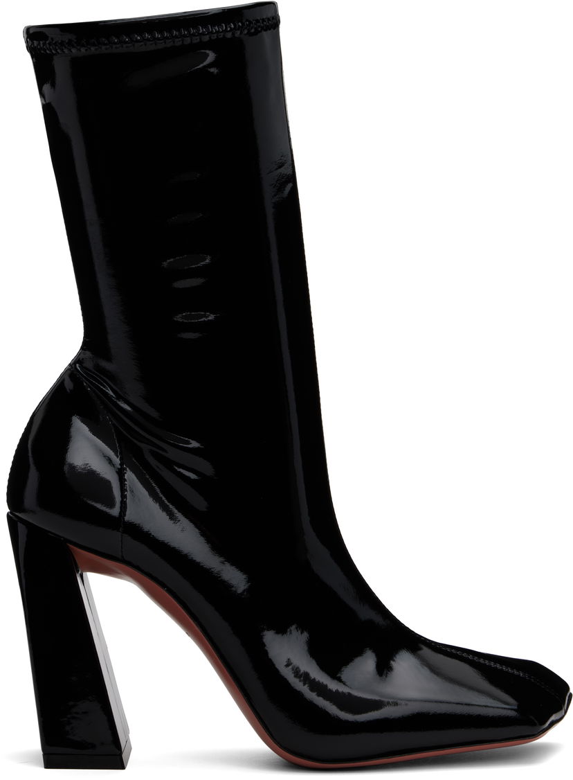 Vaatteet Amina Muaddi Amina Muaddi Marine Stretch Boots Musta | MARINE STRETCH BOOTIE 95 LATEX
