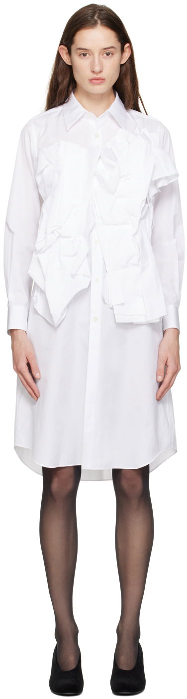Mekko Comme des Garçons Ruffle Midi Dress Valkoinen | GL-B006-051