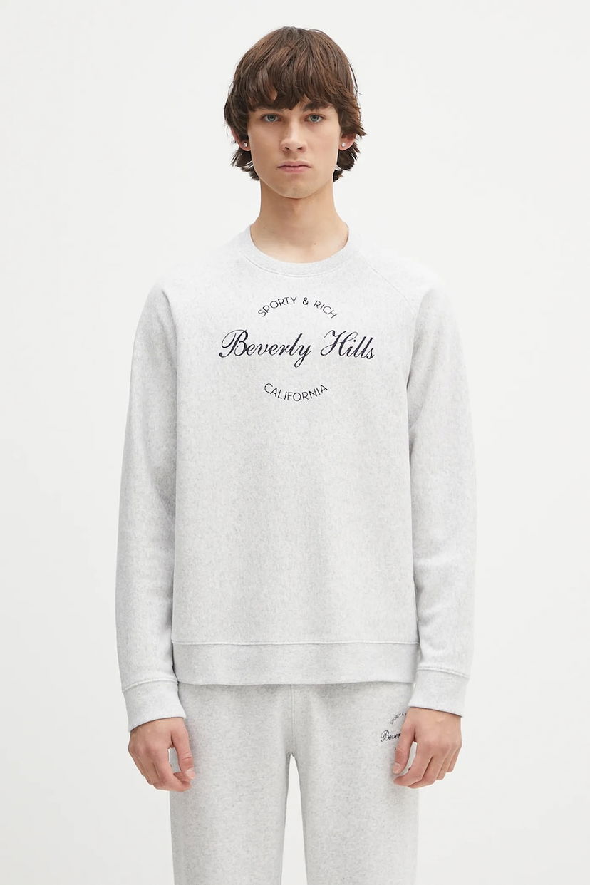 Huppari Sporty & Rich Sporty & Rich Beverly Script Sweatshirt Harmaa | ST082626257GY03