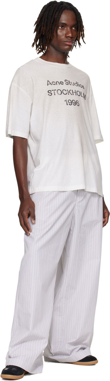 Housut Acne Studios Acne Studios Striped Trousers Valkoinen | CK0128-, 3