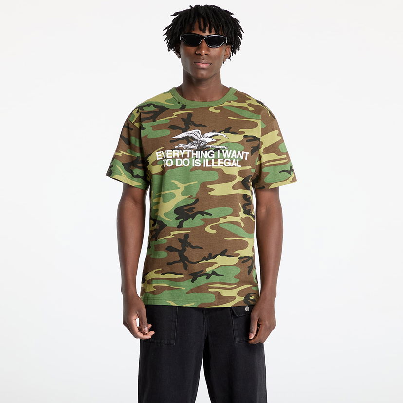 T-paita Pleasures PLEASURES Illegal Camo T-Shirt Vihreä | P24W038 WOODLAND
