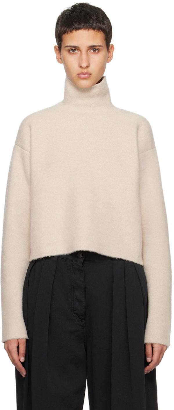 Villapaita The Row Cropped Turtleneck Sweater Beige | 7641-Y255, 0