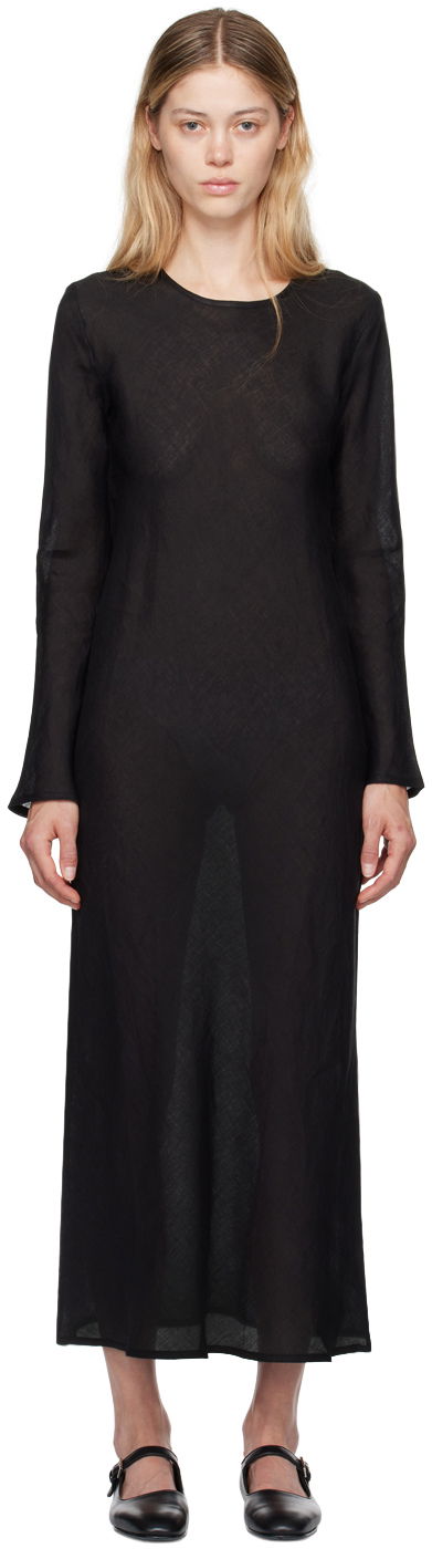 Mekko Baserange Baserange Dydine Long Sleeve Maxi Dress Musta | DRDYL-LI-EXAU24
