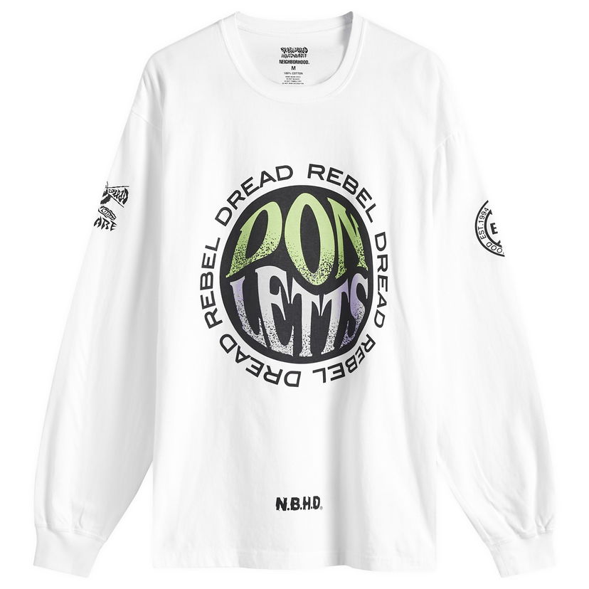 T-paita Neighborhood Neighborhood x Rebel Dread Hardware Long Sleeve T-Shirt Valkoinen | 242PCRDN-LT01S-WHT
